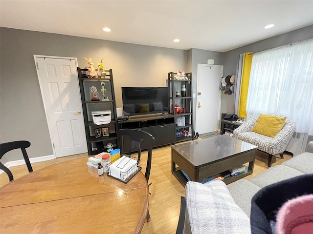 252-23 63rd Ave Unit 1081, Little Neck, NY 11362 - living area featuring light wood-style floors and recessed lighting