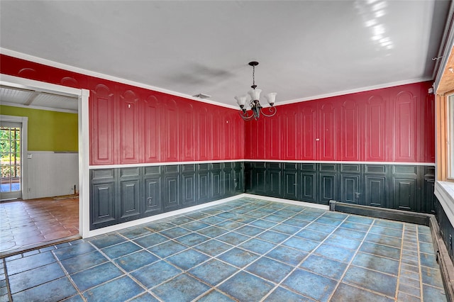 89 Circuit Rd, Bellport, NY 11713 - view of community with a chandelier, wainscoting, and ornamental molding
