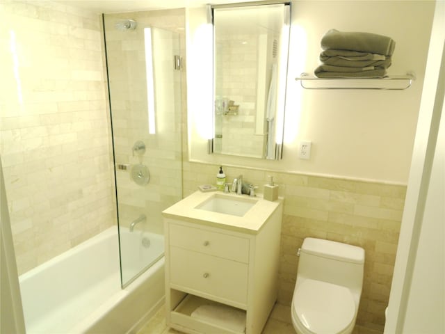 200 E 66th St Unit B1503, New York Manhattan, NY 10065 - full bathroom featuring vanity,  shower combination, and tile walls
