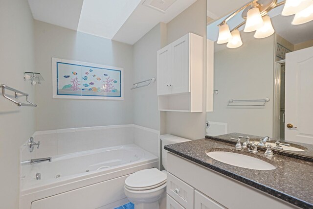 86 Erik Dr, East Setauket, NY 11733 - full bath with a tub with jets, vanity, and a shower