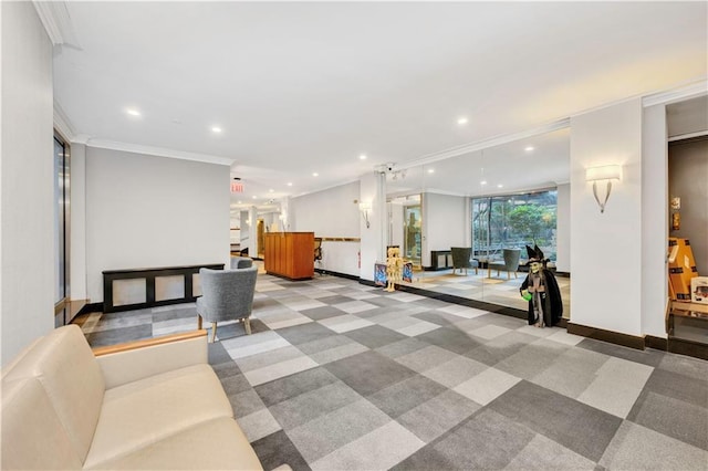 9707 4th Ave Unit 3R, Brooklyn, NY 11209 - building lobby with recessed lighting and ornamental molding