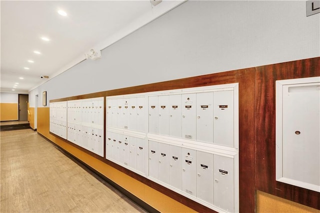 9707 4th Ave Unit 3R, Brooklyn, NY 11209 - surrounding community featuring mail area, recessed lighting, and wood walls