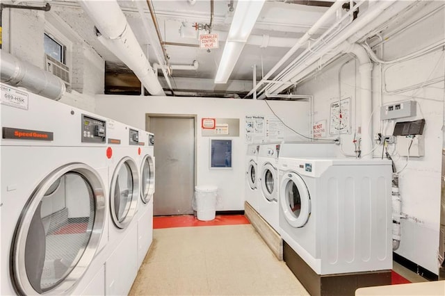 9707 4th Ave Unit 3R, Brooklyn, NY 11209 - shared laundry room featuring washing machine and dryer and light flooring