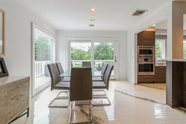 140 Old Farm Rd S, Pleasantville, NY 10570 - dining room with ornamental molding and recessed lighting