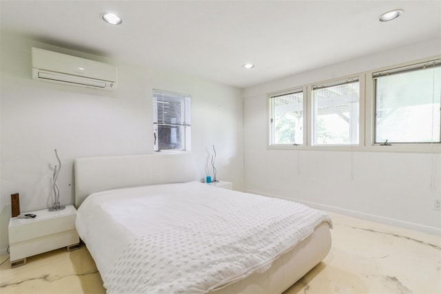 140 Old Farm Rd S, Pleasantville, NY 10570 - bedroom featuring an AC wall unit and recessed lighting