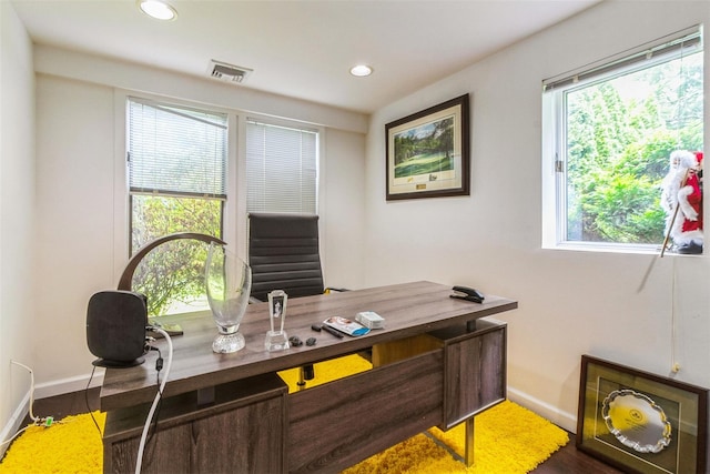 140 Old Farm Rd S, Pleasantville, NY 10570 - office area featuring recessed lighting and wood finished floors