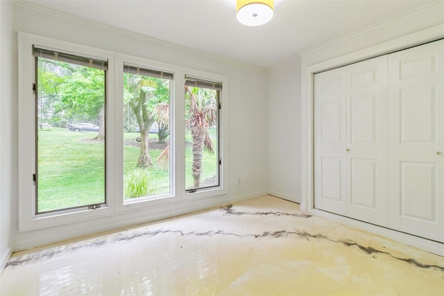 140 Old Farm Rd S, Pleasantville, NY 10570 - unfurnished bedroom with ornamental molding and a closet