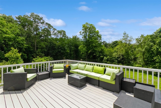 140 Old Farm Rd S, Pleasantville, NY 10570 - wooden deck featuring an outdoor living space