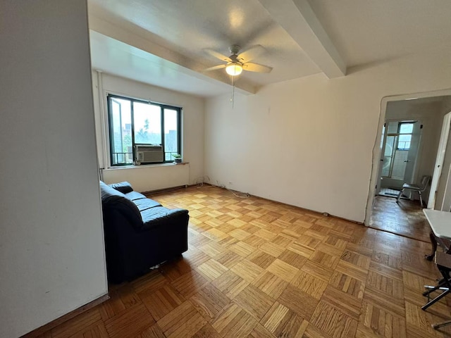 1505 Archer Rd Unit 6B, Bronx, NY 10462 - living area with plenty of natural light, ceiling fan, and cooling unit