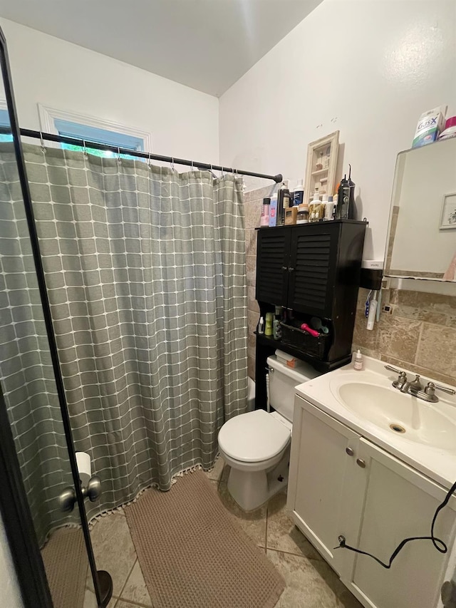 126 Tanglewylde Rd, Lake Peekskill, NY 10579 - full bath with vanity, a shower with curtain, and tile patterned floors