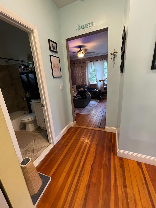 126 Tanglewylde Rd, Lake Peekskill, NY 10579 - hallway featuring hardwood / wood-style flooring and baseboards
