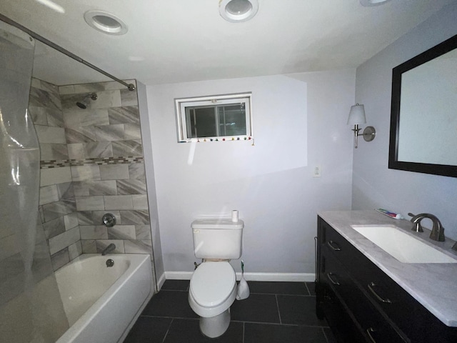 126 Tanglewylde Rd, Lake Peekskill, NY 10579 - full bathroom with vanity, bathtub / shower combination, and tile patterned floors
