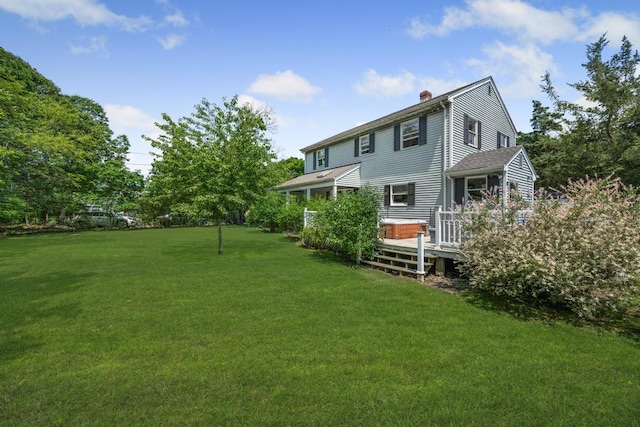 4 Cooks Ln, Westhampton, NY 11977 - view of grassy yard featuring a wooden deck