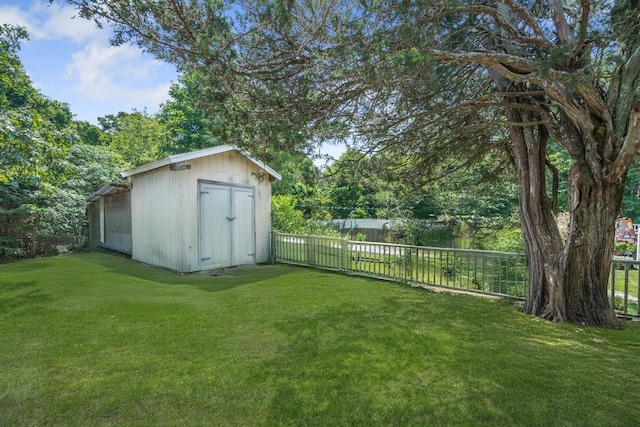 4 Cooks Ln, Westhampton, NY 11977 - fenced backyard featuring a shed