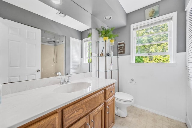 4 Cooks Ln, Westhampton, NY 11977 - full bathroom with vanity, a shower, and healthy amount of natural light