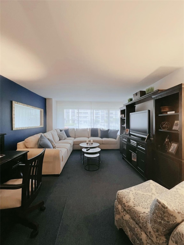 1815 215th St Unit 1G, Flushing, NY 11360 - living room featuring dark carpet