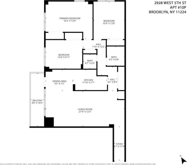2928 W 5th St Unit 10P, Brooklyn, NY 11224 - view of room layout