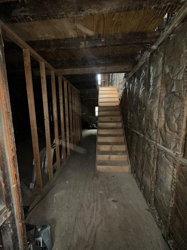 303 Hendrix St, Brooklyn, NY 11207 - below grade area featuring stairway