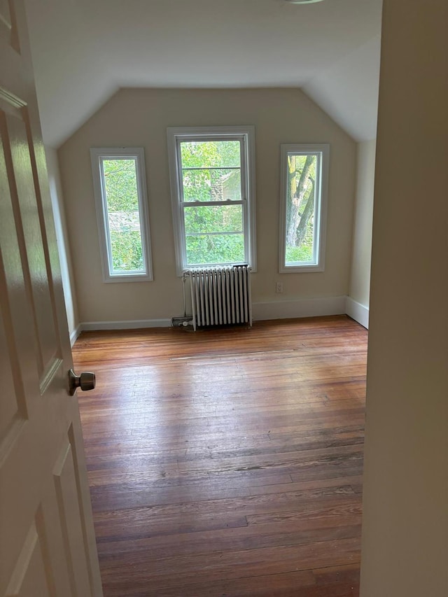 270 N Highland Ave, Pearl River, NY 10965 - bonus room with radiator, vaulted ceiling, and hardwood / wood-style floors