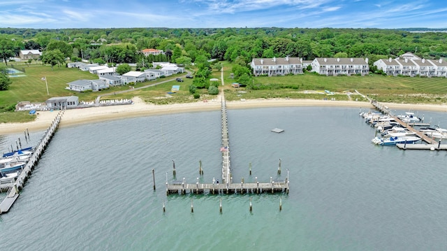 600 Shipyard Ln, East Marion, NY 11939 - drone / aerial view of a large body of water and a forest