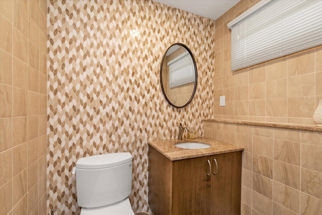 790 Adams St, Baldwin, NY 11510 - half bath featuring vanity and tile walls