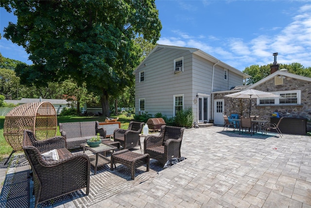 5 Fox Rd, Middle Island, NY 11953 - view of patio featuring outdoor lounge area, outdoor dining area, and entry steps