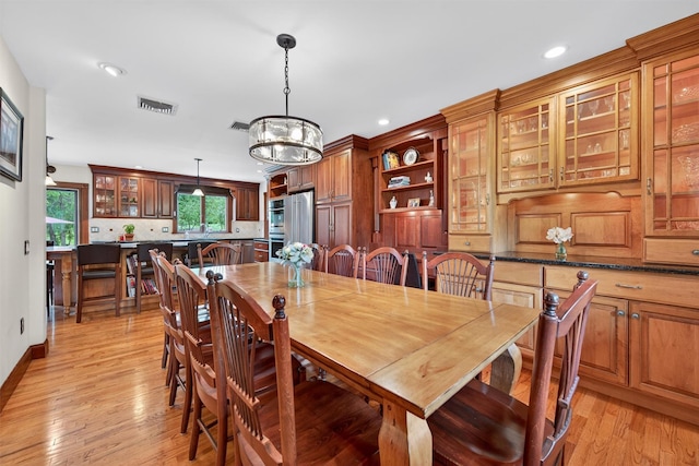19 Ridgeview Ter, Goshen, NY 10924 - dining area featuring recessed lighting, light wood finished floors, and a chandelier