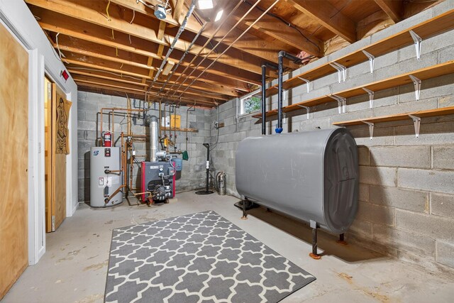 19 Ridgeview Ter, Goshen, NY 10924 - unfinished below grade area with heating fuel, water heater, a heating unit, and drainage system