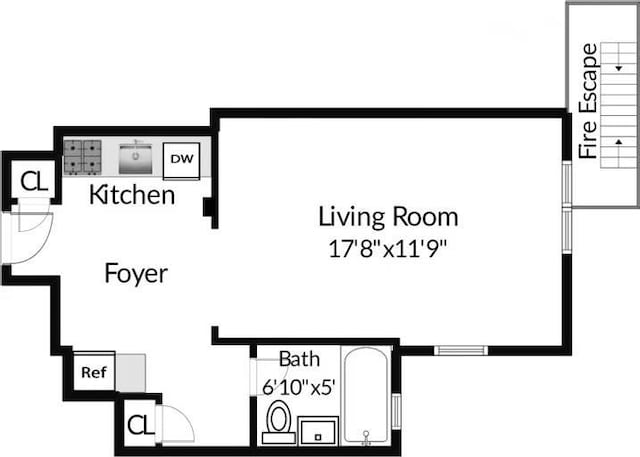 97-25 64th Ave Unit 5D, Rego Park, NY 11374 - view of room layout