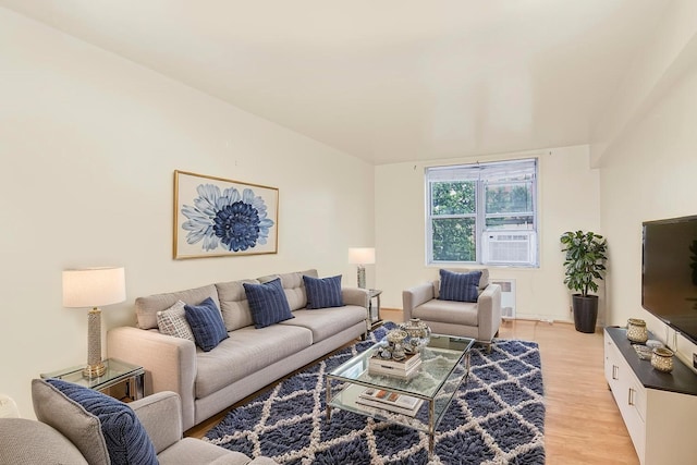 1425 Thieriot Ave Unit 2J, Bronx, NY 10460 - living area with cooling unit, light wood-style flooring, and radiator heating unit
