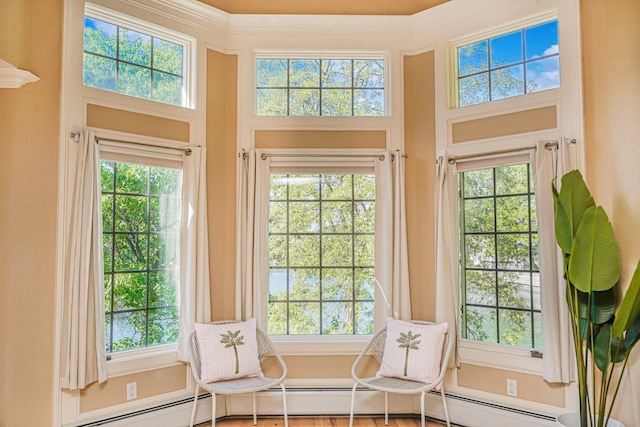 66 Normalee Rd, Staten Island, NY 10305 - sitting room with a high ceiling, healthy amount of natural light, and baseboard heating
