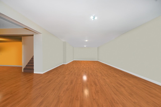 66 Normalee Rd, Staten Island, NY 10305 - below grade area featuring light wood-type flooring and baseboards