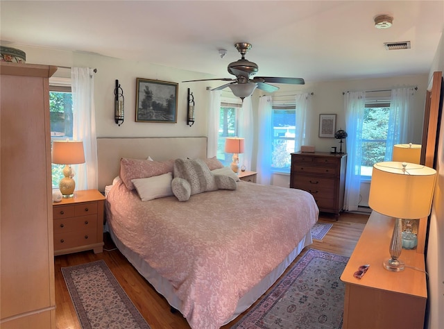 18 Division St, Cornwall, NY 12518 - bedroom with light wood-style flooring, multiple windows, and a ceiling fan
