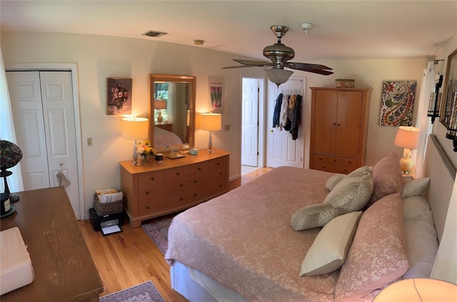 18 Division St, Cornwall, NY 12518 - bedroom featuring light wood-type flooring, a ceiling fan, and a closet