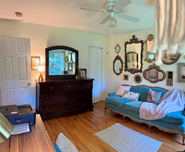 18 Division St, Cornwall, NY 12518 - sitting room with light wood-style flooring and a ceiling fan