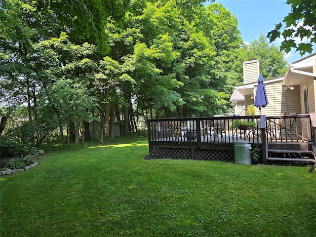18 Division St, Cornwall, NY 12518 - view of grassy yard with a deck