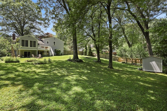 1 Orchard Dr, South Salem, NY 10590 - view of yard with a storage shed and stairs