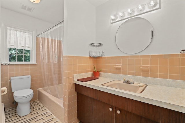 1 Orchard Dr, South Salem, NY 10590 - full bath featuring tile walls, vanity, and shower / bath combination with curtain