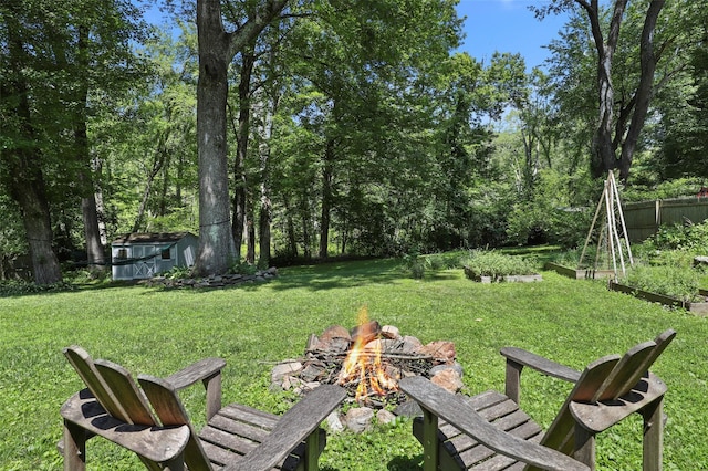 1 Orchard Dr, South Salem, NY 10590 - view of yard with an outdoor fire pit and a garden