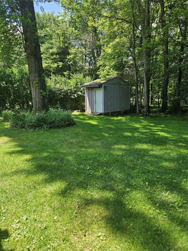 215 Sycamore Dr, New Windsor, NY 12553 - view of green lawn featuring a storage shed