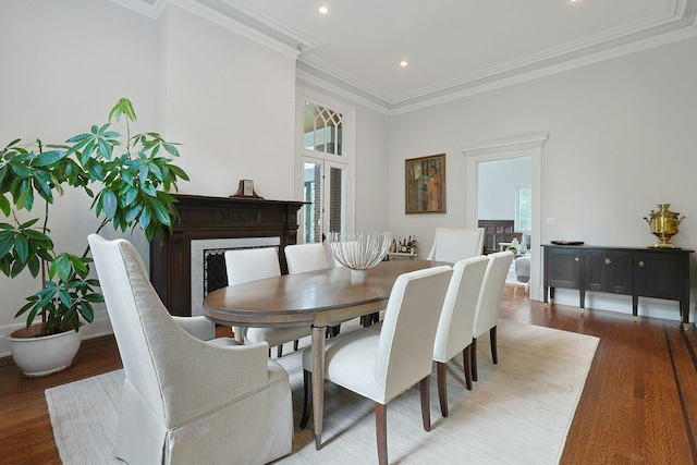 15 Calton Ln, New Rochelle, NY 10804 - dining room featuring light wood-type flooring, healthy amount of natural light, ornamental molding, and recessed lighting