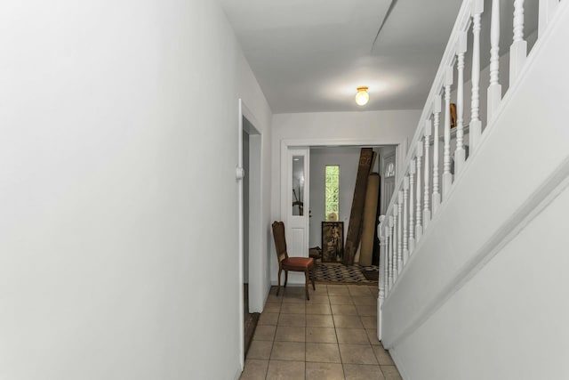 117 Glenwood Rd, Glenwood Landing, NY 11547 - hall featuring stairway and light tile patterned floors
