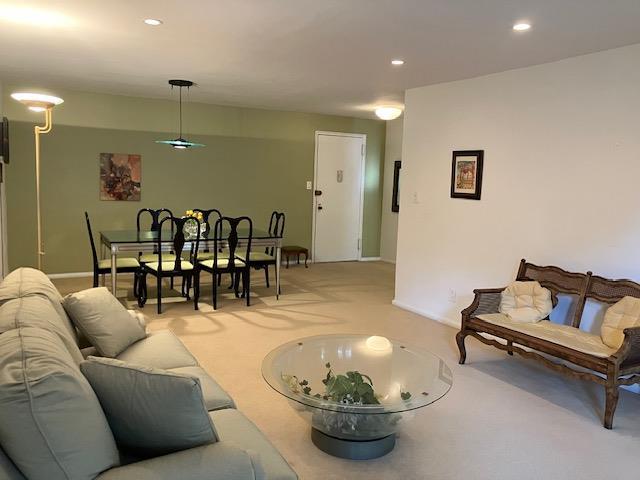 20 Chapel Pl Unit 1H, Great Neck, NY 11021 - living room with light colored carpet and recessed lighting
