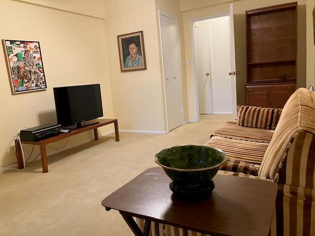 20 Chapel Pl Unit 1H, Great Neck, NY 11021 - living room featuring light colored carpet and baseboards