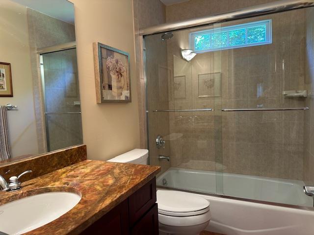 1 Sunset Ave, East Quogue, NY 11942 - bathroom with vanity and combined bath / shower with glass door