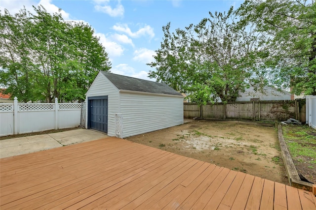 189 Jacob St, Elmont, NY 11003 - wooden deck with an outbuilding and a fenced backyard