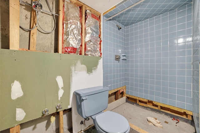 25 Tappan Ter, Briarcliff Manor, NY 10510 - full bathroom with tiled shower and unfinished concrete flooring