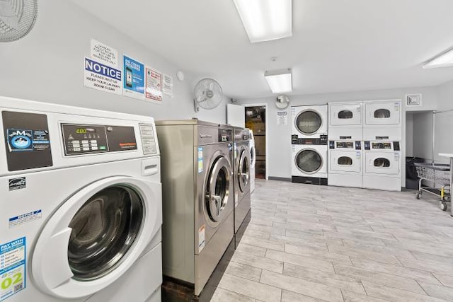 2035 Central Park Ave Unit 3M, Yonkers, NY 10710 - shared laundry with stacked washer and clothes dryer and washer and clothes dryer