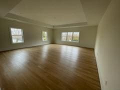 53 Calvin Ave, Syosset, NY 11791 - spare room featuring a raised ceiling and wood finished floors