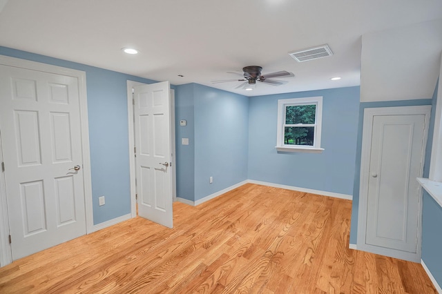 6 Youngs Ln, Setauket, NY 11733 - unfurnished bedroom featuring light wood-style floors, recessed lighting, and ceiling fan
